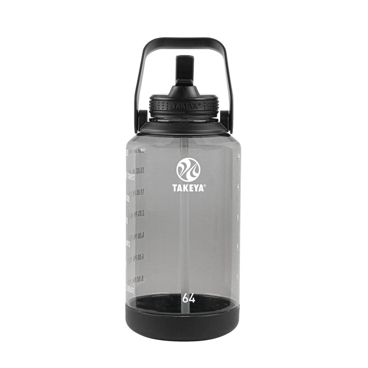 tritan-motivational-water-bottle-with-straw-lid-i1 54145-Tritan-Straw-Motivational-64-StormyBlack-front.png